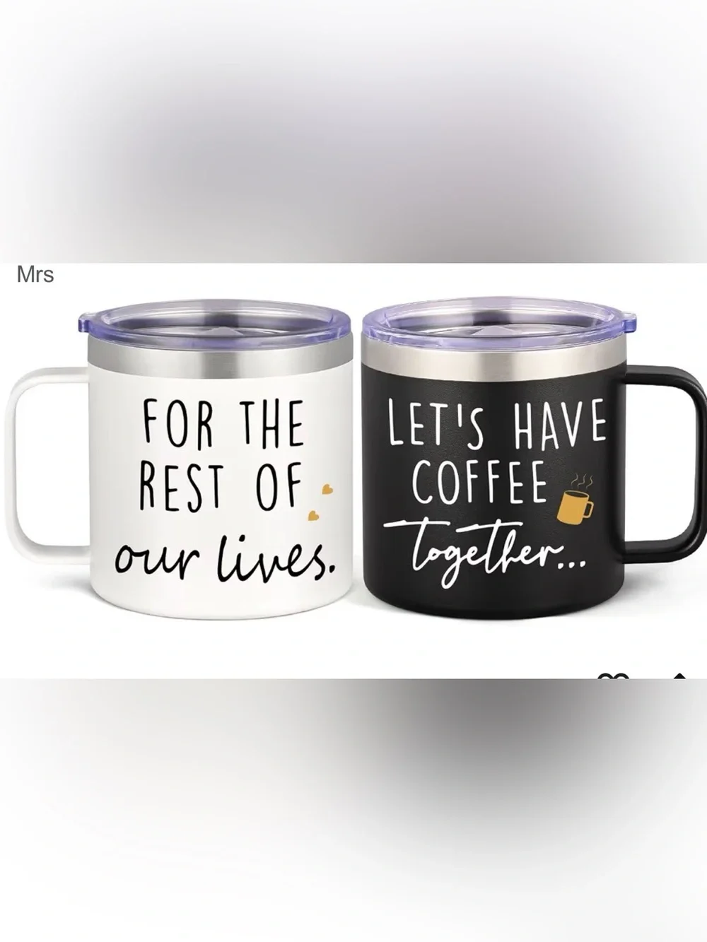 Couples Insulated Mug Set - Engagement Wedding